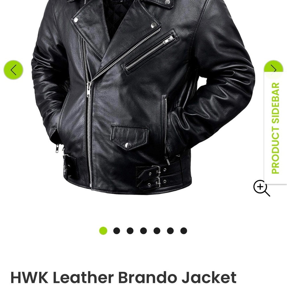 NWOT! HWK Men's Black Leather Motorcycle Jacket Only worn a couple of times!